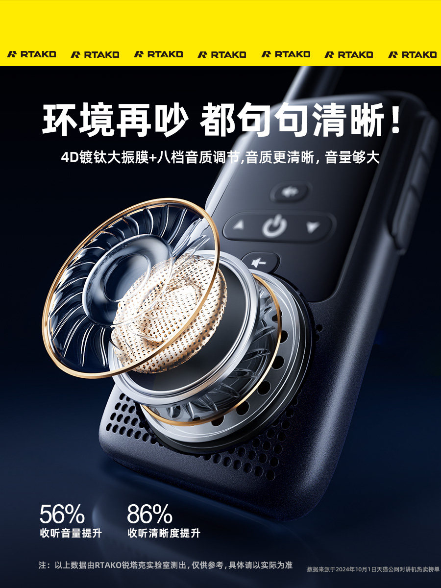 Walkie-Talkie 2025 New Model Ultra-Thin Construction Site Dedicated Outdoor Device 10 Kilometers Range Catering Small Mini High Power