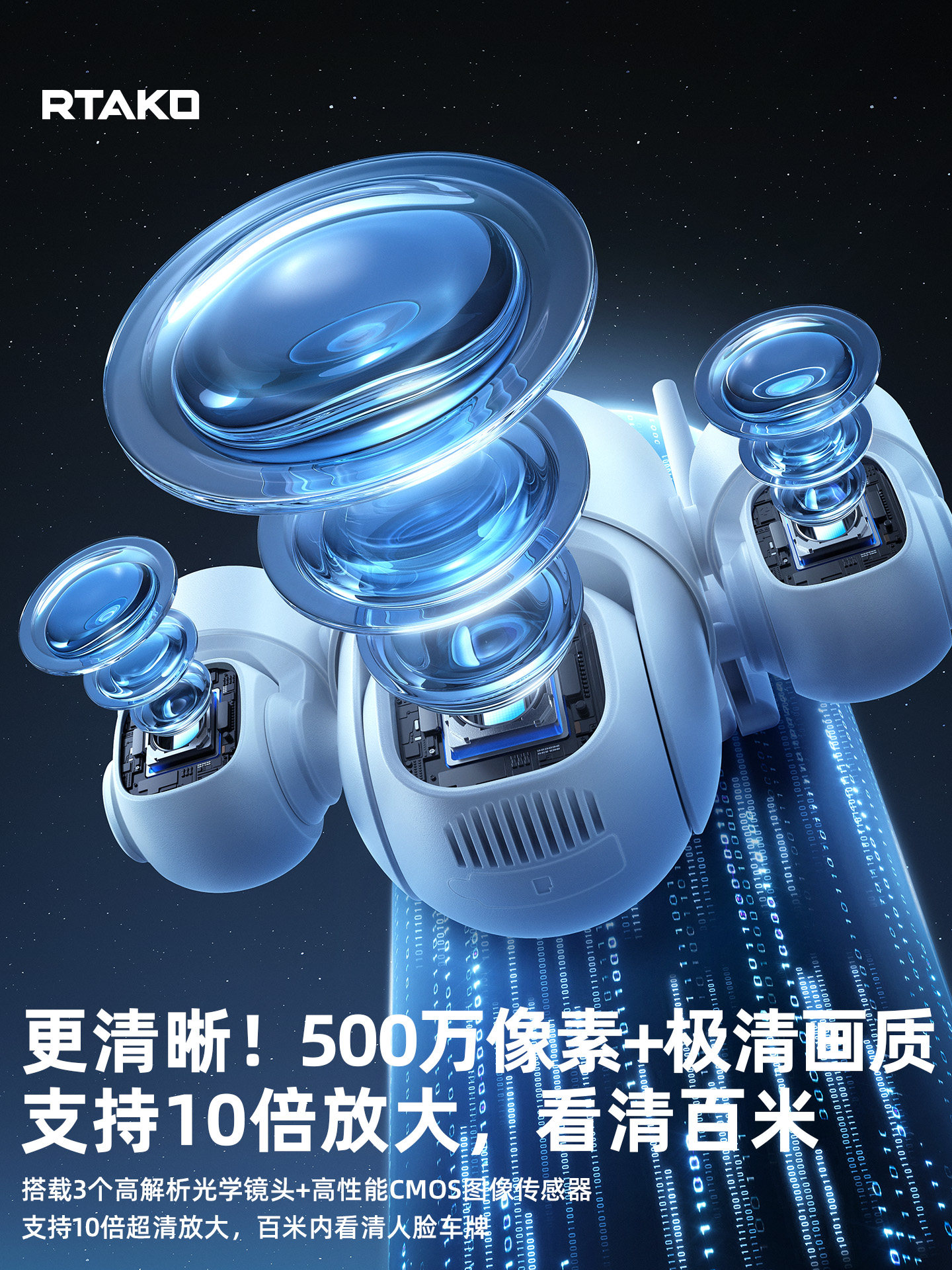 [No Electricity, No Internet] New Solar-Powered Surveillance Camera with No Blind Spots, Outdoor High-Definition Night Vision, Waterproof for Outdoor Use