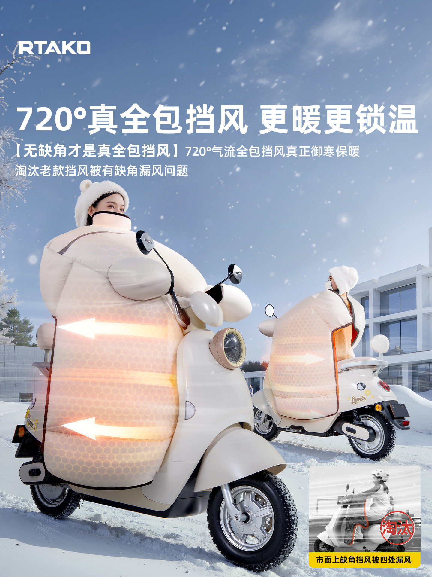 Suitable for Emma] Electric Vehicle Windshield Cover, Winter Fleece-Lined and Thickened for Warmth, Waterproof and Windproof Cover for Electric Scooters and Motorcycles