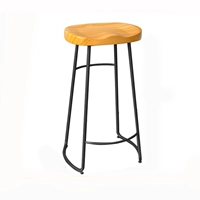 Сплошное дерево Nordic Modern Simple Bar House Bar Creative Coffee Cross -Bench Stool Iron High Стул