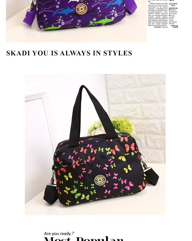 Hàn quốc phiên bản của Oxford xếp nếp vai túi Messenger túi nylon chống thấm nước giản dị nữ túi thể thao du lịch xách tay túi xách túi xách cầm tay nữ
