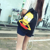 Original Juku Bunches Bunches Bag Drawing Rope Bag Brief About Double Shoulder Bag Travel Sails Cloth Bag Sensual Little Frescoed Student Male And Female Back