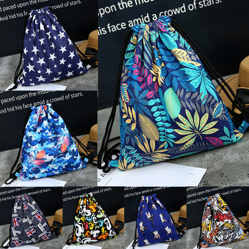 Fashion Korean version small frescoed bouquet pocket Rear Shoulder Bag for men and women Pure Color Canvas Shoulder Bag Denim bag Bag Bag