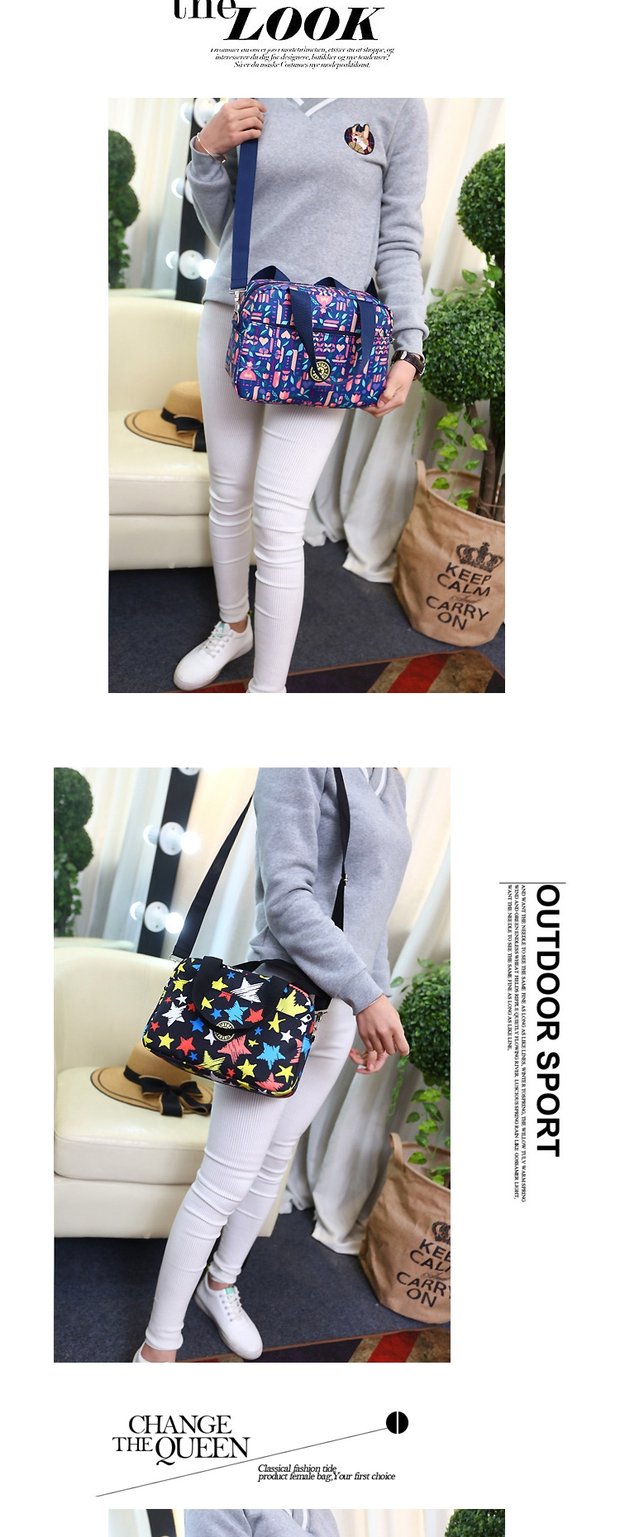 Hàn quốc phiên bản của Oxford xếp nếp vai túi Messenger túi nylon chống thấm nước giản dị nữ túi thể thao du lịch xách tay túi xách túi xách cầm tay nữ