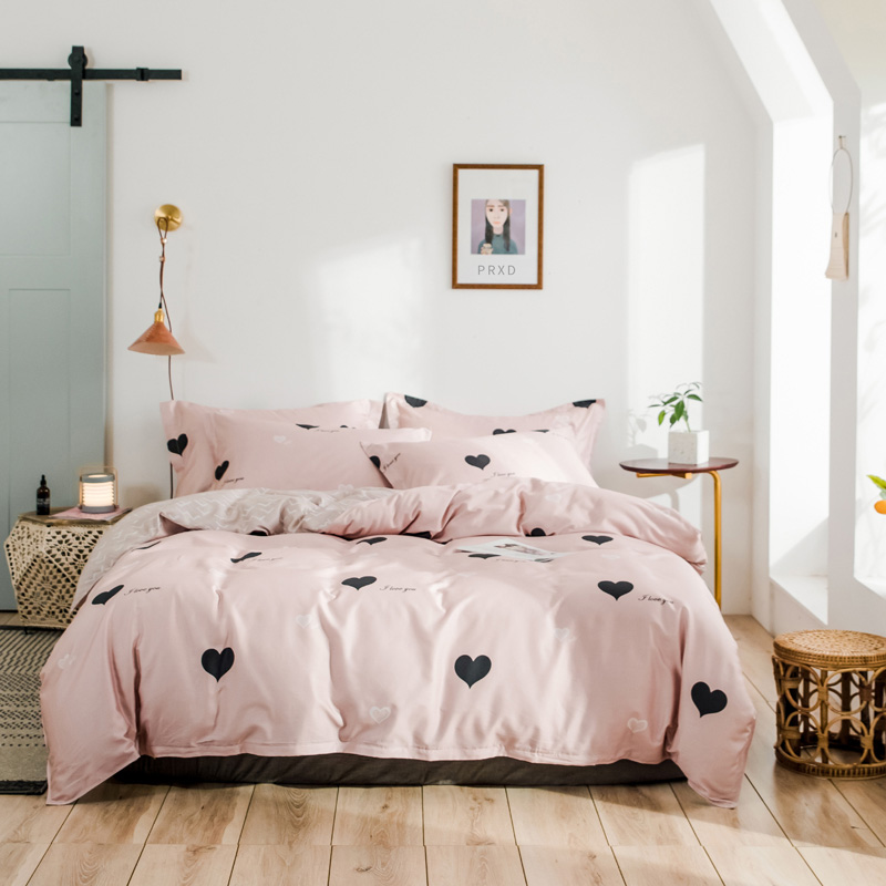 Full cotton four sets special price 100% pure cotton linen four sets 1 5m1 8m mi bed upper supplies student dorm room-Taobao