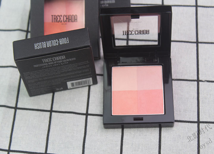 Thái Lan TREECHADA4 màu kẻ sọc nướng phấn má hồng rouge trang điểm nude tự nhiên kéo dài màu cam phấn nổi bật má hồng clio