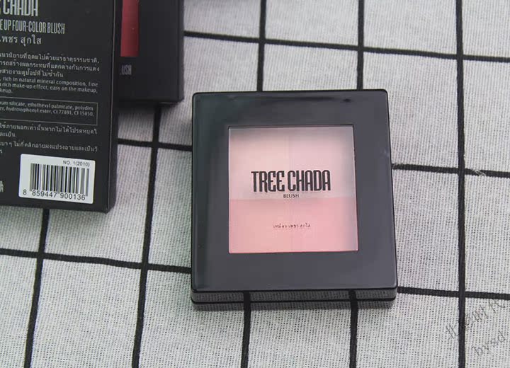 Thái Lan TREECHADA4 màu kẻ sọc nướng phấn má hồng rouge trang điểm nude tự nhiên kéo dài màu cam phấn nổi bật má hồng clio
