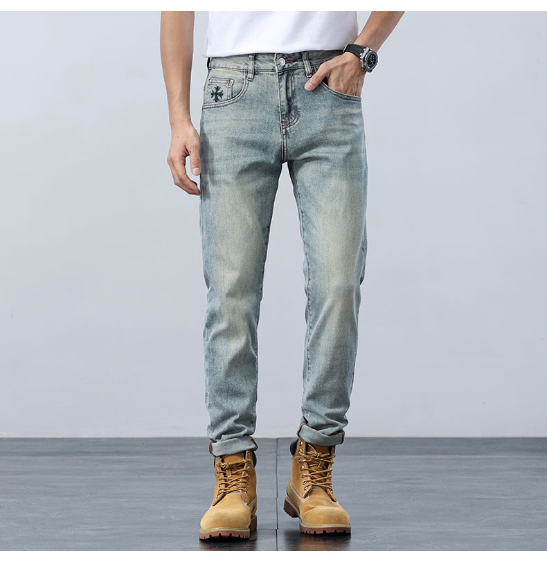 C3841 1420K QUẦN NAM AIMREAG MÙA HÈ PHỤC CỔ CỔ ĐIỂN THÊU HỌA TIẾT HOA THỜI TRANG NAM JEAN BÒ G04 SẢN PHẨM MỚI