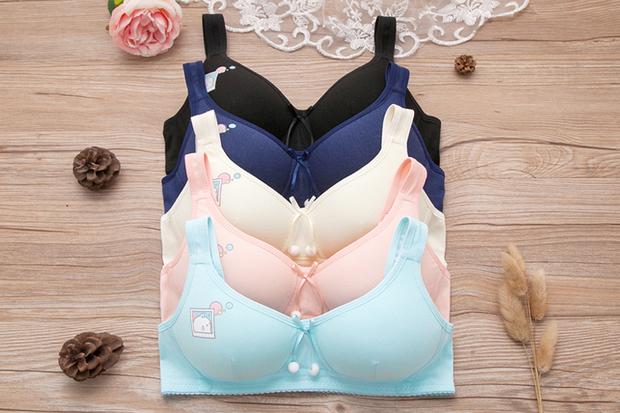 Mùa hè mỏng phần sinh viên phát triển áo ngực thoải mái không có vòng thép cô gái đồ lót học sinh trung học dễ thương áo ngực nhỏ váy đầm đẹp