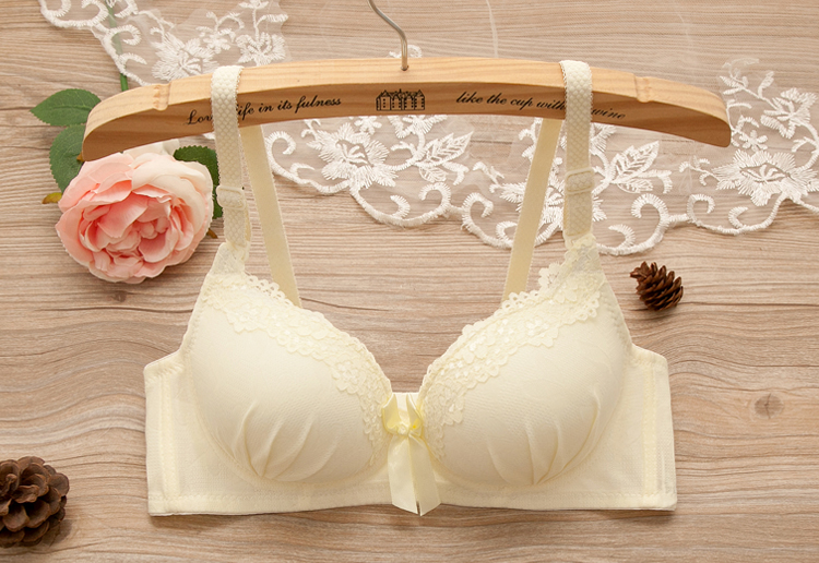 Mùa hè mỏng tập hợp không có vòng thép ít đồ lót nữ dễ thương đen trắng học sinh trung học ngực nhỏ phát triển áo ngực áo lót k dây