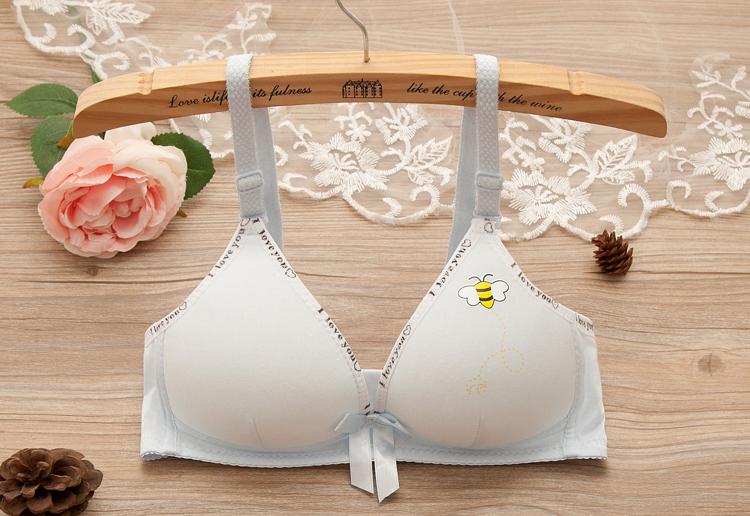 Teenage sexy không có vòng thép áo ngực phần mỏng bông đồ lót cao đẳng nữ ngực nhỏ tập hợp tam giác cup trên áo ngực