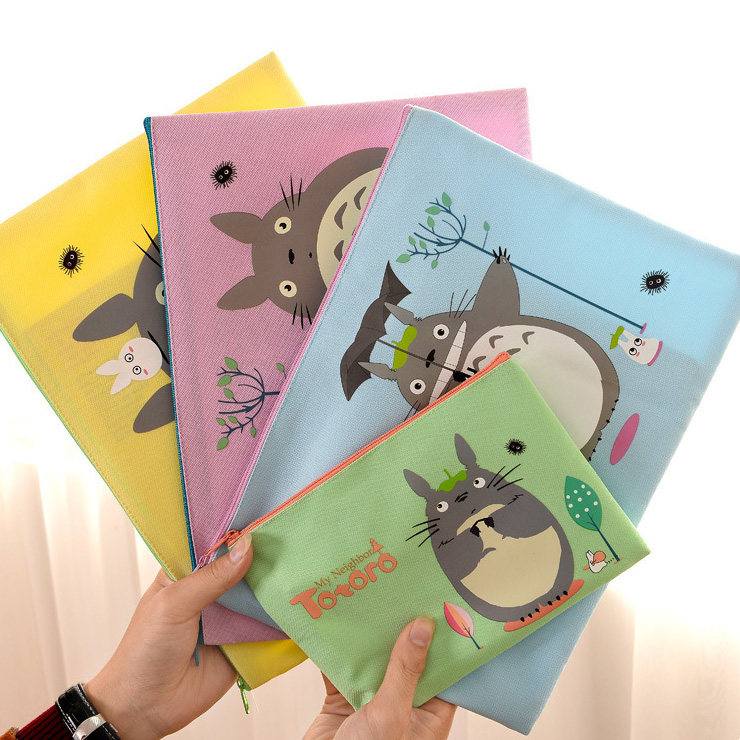 A4 A5 folder contains a cloth bag cartoon cute canvas bag zipper bag stationery pen bag