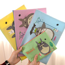 A4 A4 A5 file bag folder containing cloth bag dragon cat cartoon cute canvas bag zipped bag stationery pen bag