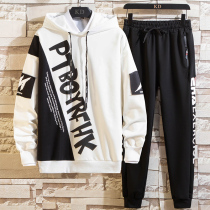 2020 new sweater mens hooded loose matching suit spring and autumn mens coat student trend clothes