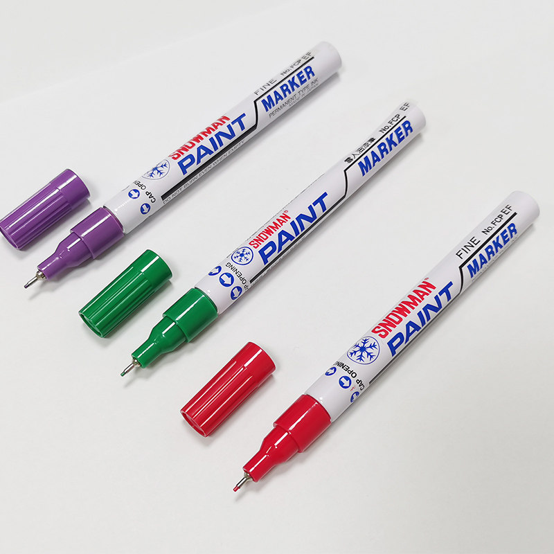 Japanese snowman fine paint pen black gold silver white and other 10 colors waterproof not to fall high temperature resistant 0 5mm