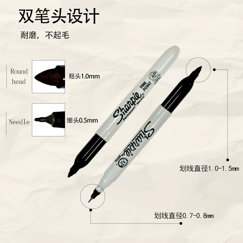 Маркер Sharpie с анти-выцветанием, масляный, водонепроницаемый, Sanfu 30001, двусторонний, пылезащитный лабораторный маркер