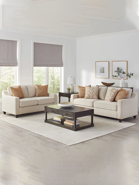 American retro cotton and linen latex sofa, French simple and beautiful small apartment living room, single, double and three-person pastoral style leisure sofa