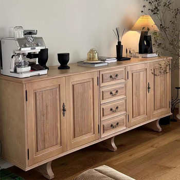 American Country-Style Vintage Distressed Tv Cabinet, Entryway Foyer Cabinet, Shoe Cabinet, French Decorative Cabinet, Storage Sideboard