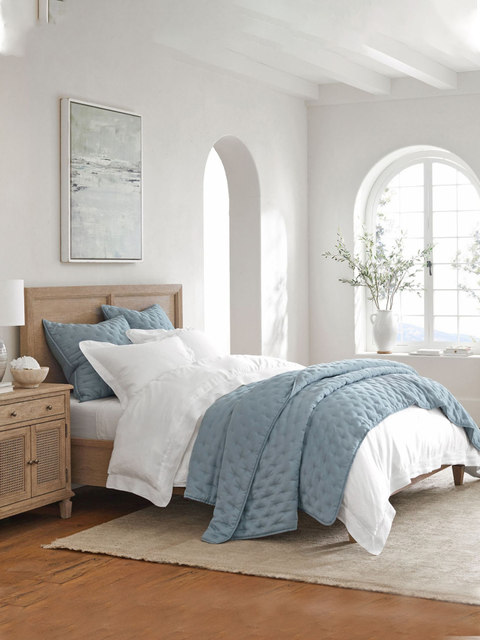 American country retro old solid wood rattan double bed Nordic simple master bedroom oak wedding bed princess bed