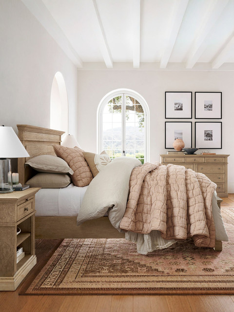 Export Export Trade American Country-Style Vintage Distressed Solid Wood Double Bed French-Style Large and Small Bedroom Princess Bed Wedding Bed