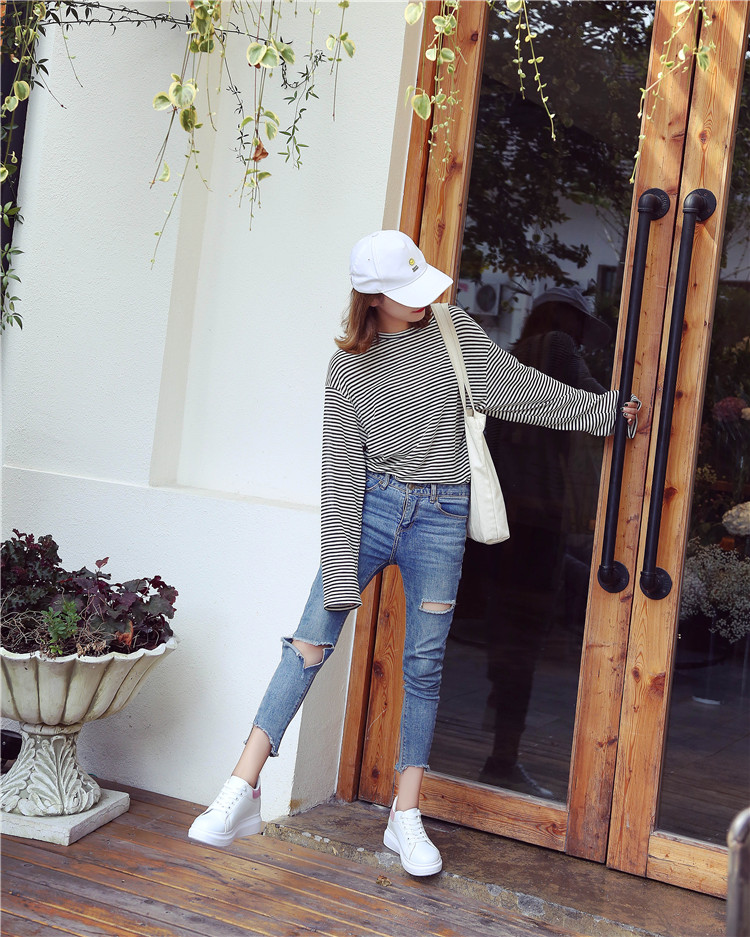 Mùa thu và mùa đông Phiên bản Hàn Quốc của những đôi giày trắng hoang dã dành cho phụ nữ chụp đường phố bf gió Harajuku 2018 vải mới tăng và giày nhung giầy boot nữ