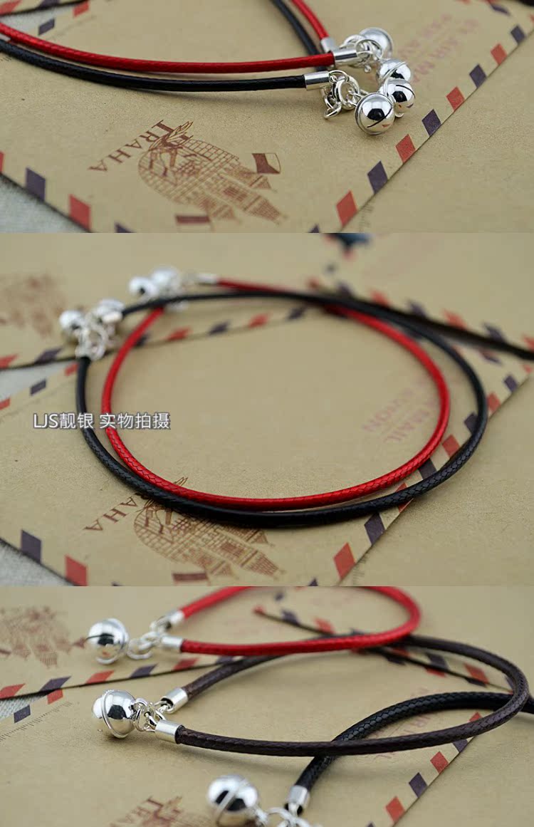Nhân vật phản diện ác ác S925 chuông bạc năm nay dây đỏ vòng chân nữ đôi vòng tay chuông tay nữ lắc chân vàng trắng