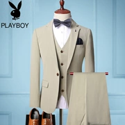 Playboy nhỏ phù hợp nam phiên bản Hàn Quốc của bộ đồ tự tu trẻ trung đẹp trai phù hợp với ba mảnh rắn màu chuyên nghiệp tạo mẫu tóc - Suit phù hợp