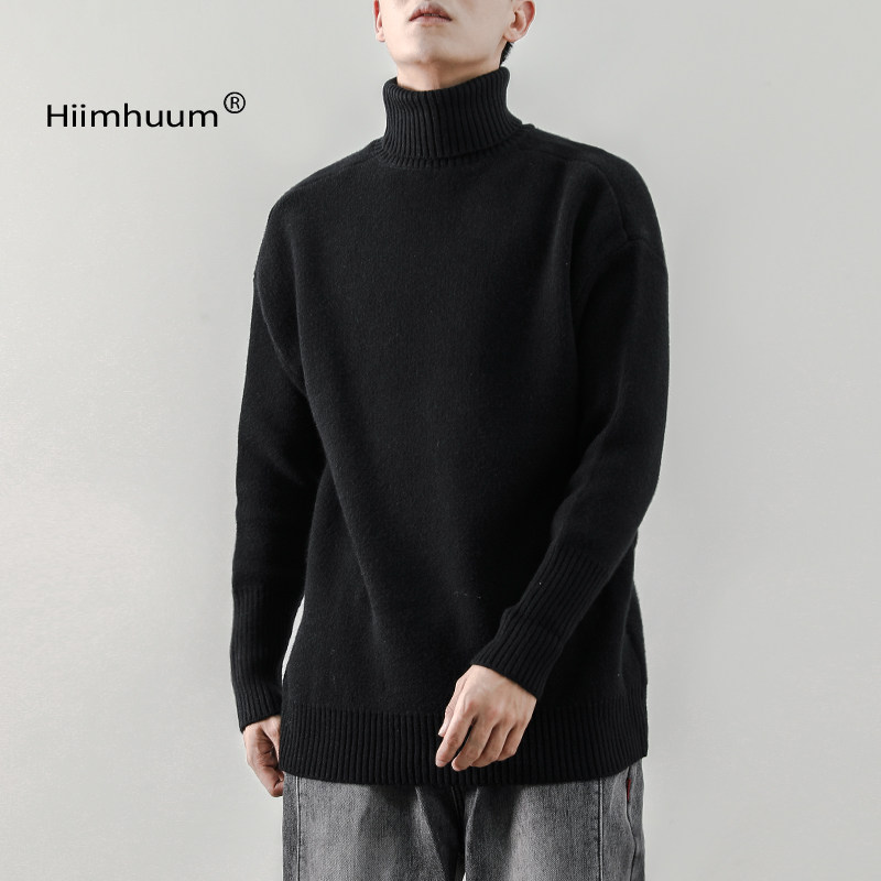 Turtleneck Sweater Men Winter Warm Sweater Korean Loose Joker base shirt Clothes