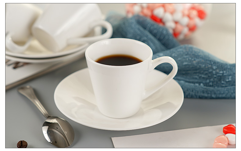 Yaohua Ý pha cà phê đặc biệt Espresso cốc cà phê gốm đặc biệt trà chiều châu Âu cốc trắng tinh khiết và bộ đĩa - Cà phê dụng cụ pha cafe