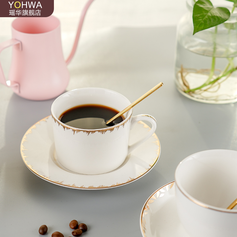 Yao hua Nordic ins wind contracted tea palace paint ceramic cup coffee cups and saucers, 304 stainless steel spoon set