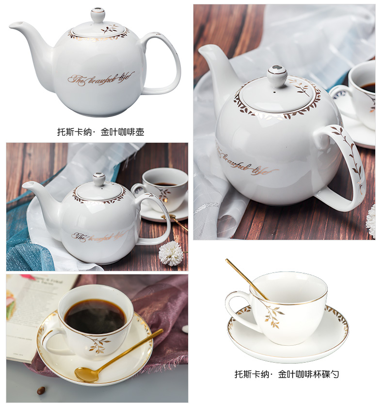 Yao hua ceramic coffee cup suit Europe type 16 head coffee cups and saucers pot suit English afternoon tea, red tea set