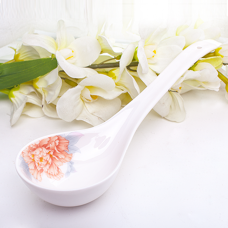 Prevent hot long handle ladle furnace China ceramics gold flower ipads porcelain tablespoons of Korean creative arch bridge rice ladle ceramic spoon