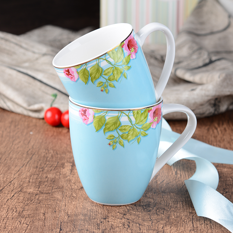 The coffee cup European big yao hua creative spent ceramic plant flower tea fancy coffee cup mark