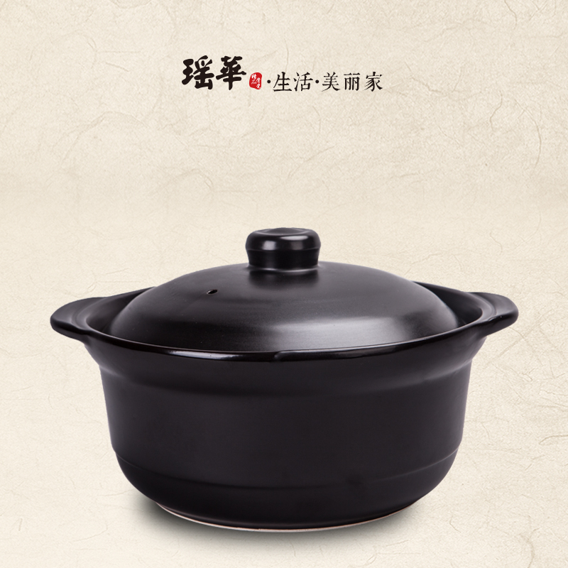 Yao hua ceramic curing deep soup simmering pot ceramic pot stewed Shang Ping sand earthenware pot stew pot ears enamel pot