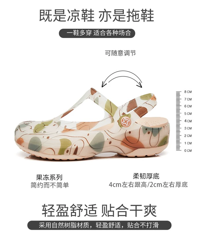 2024 Mới Croc Giày Nữ Y Tá Giày Chống Trơn Trượt Bao Đầu Đế Dày Giày Đi Biển Xăng Đan Và Dép Nữ Mùa Hè áo khoác ngoài Jelly Giày dép xinh đi biển