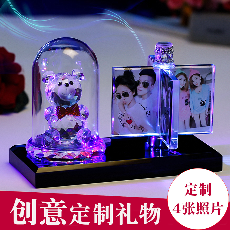Crystal Magic Square Photo Making Diy Birthday Gift Idea Rotary Pendulum Bench Personality Water Crystal Ball Custom Photo Book