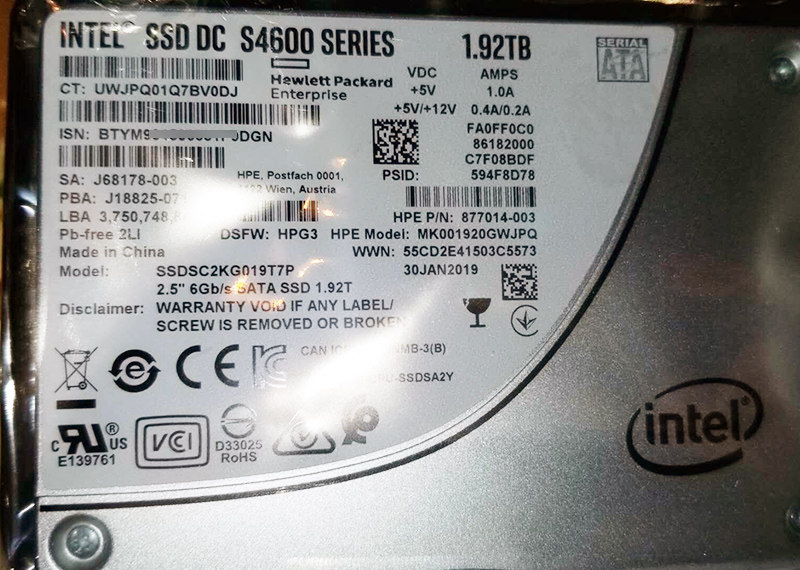 Intel Intel S4600 1 92T HP Enterprise SATA2 5 inch SSD Solid State Drive S4610
