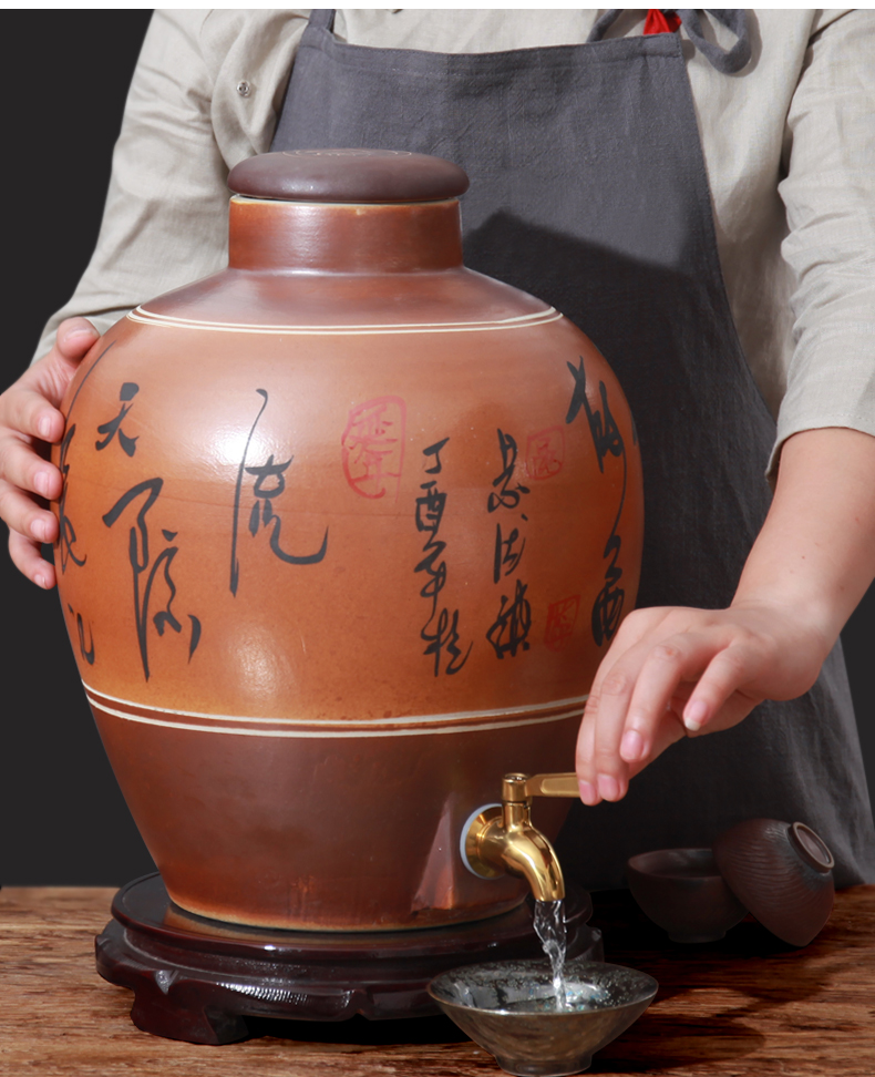 Wine VAT jingdezhen ceramic jars seal it 50 kg 20 jins Wine liquor GuanPing archaize home Wine jars