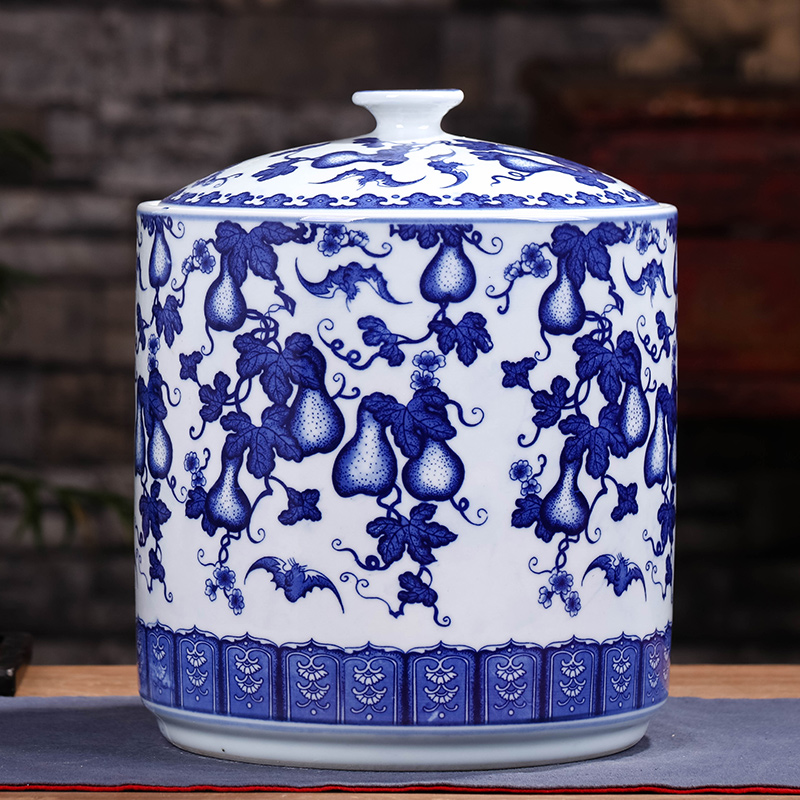 Jingdezhen ceramic POTS caddy fixings bread seven large tea urn home wake seal pot store pu - erh tea POTS