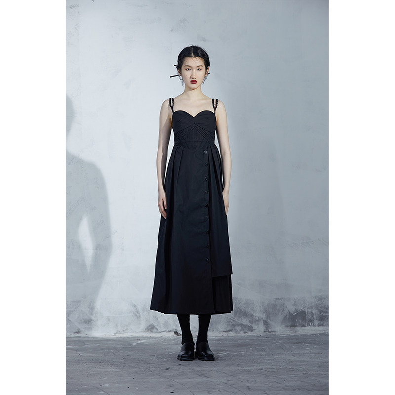 Vapourblue designer original crowd hanging dress female 2021 summer design feeling medium dress