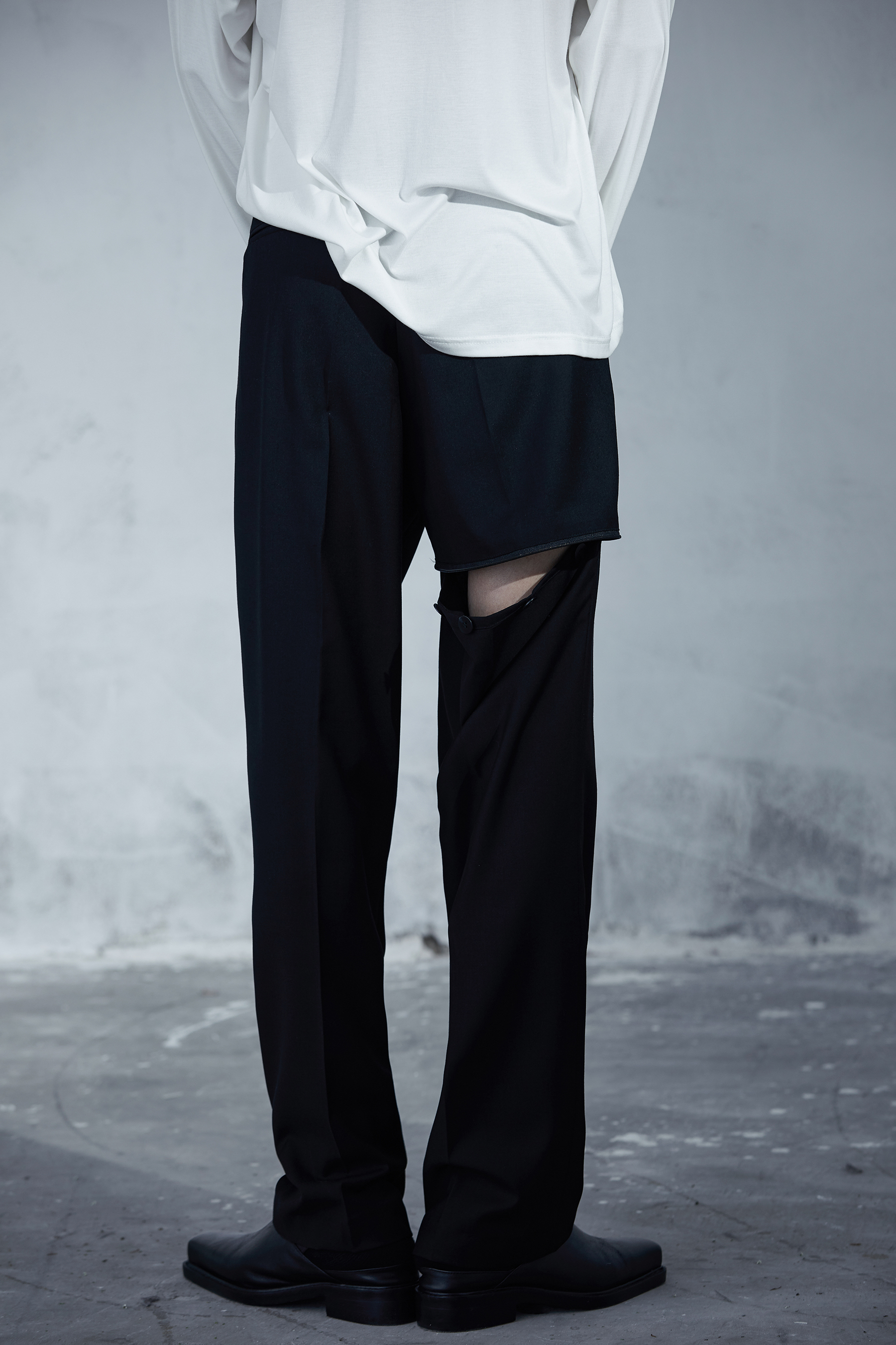 VAPOURBLUE (sold out, non-refundable, non-exchangeable) ripped suit pants for men and women autumn straight wide-leg pants