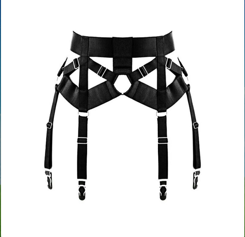 Strap Sexy Mood Lingerie Black Elastic Cord Drawstring Multilayer Garter Belt Palace Corset Waist Seal Garter Belt