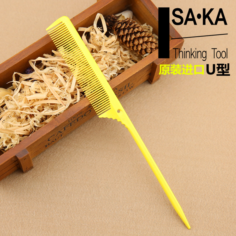Japanese original installed Kashaka U type Picking Comb Unique Design Dyeing Brushed Hair Picking Comb Professional Hair Salon Pick Comb