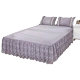 Qiao Ý mùa hè giường váy ren bedspread duy nhất mảnh 1.5m1.8 mét chúa màu xám đối tác màn ngủ váy - Váy Petti