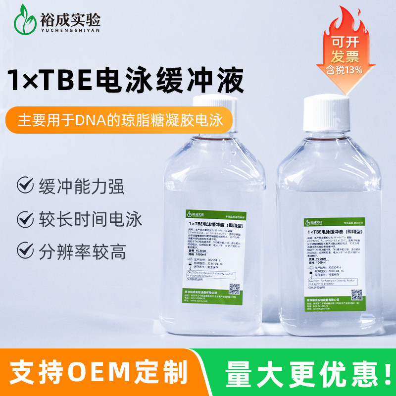 裕成实验1x TBE缓冲液 1倍即用型核酸电泳琼脂糖凝胶电泳缓冲液1L