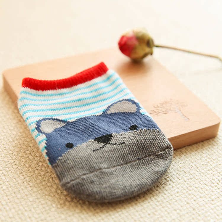 Vớ trẻ sơ sinh cotton ngắn miệng nông miệng vớ thuyền mùa xuân và mùa hè mỏng phần chống trượt vớ 0-1-3 tuổi vớ dày thu đông cho bé