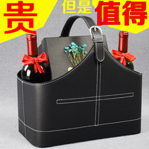 Gift Basket Cortex Mid Autumn Gift Basket Leather Hand Basket Christmas Storage Basket Red Wine Basket Water Peel Basket Containing Basket