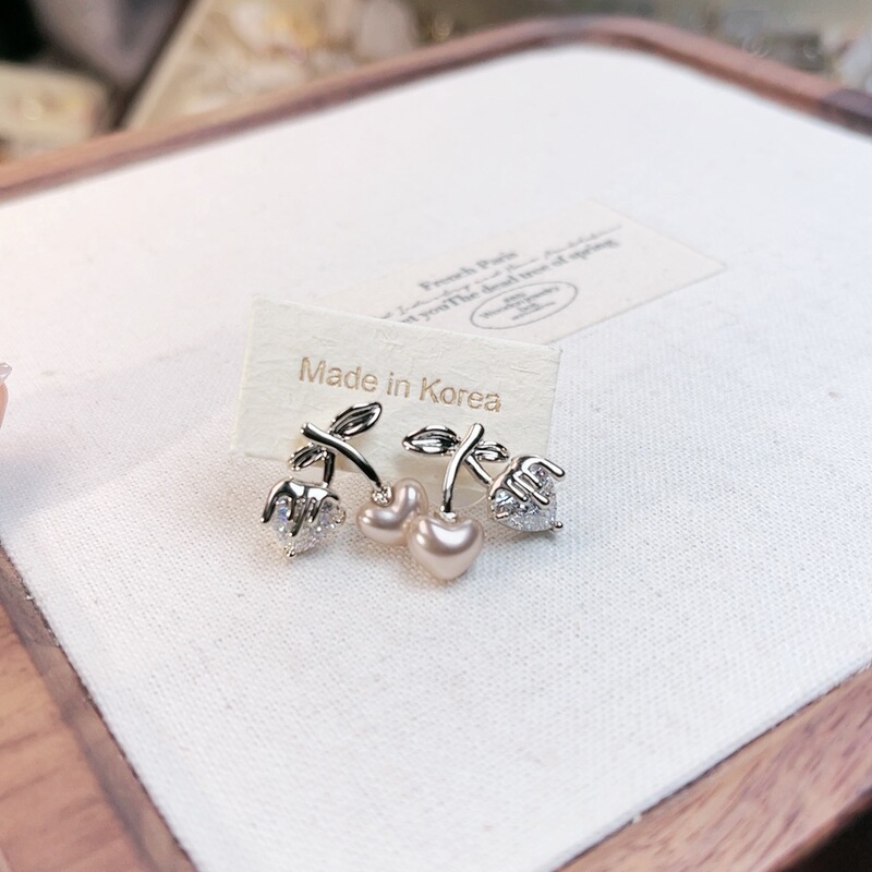 Original Design Coffee Gold Cherry Earrings Original Design Coffee Gold Cherry Earrings