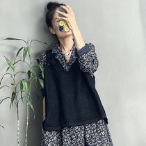 Zhenzhen original fashion v-collar age-reducing knitted vest 2021 new womens Singleton wearing pullover vest outside