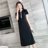 Летняя футболка с коротким рукавом, платье-футболка, спортивная юбка для отдыха, длинное платье, в западном стиле, оверсайз, свободный прямой крой, средней длины